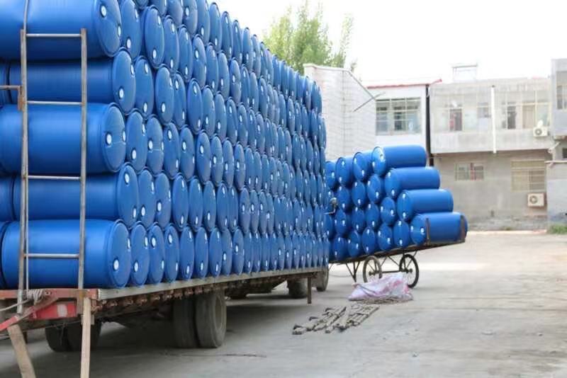 批发200L平面双环蓝色塑料化工包装桶