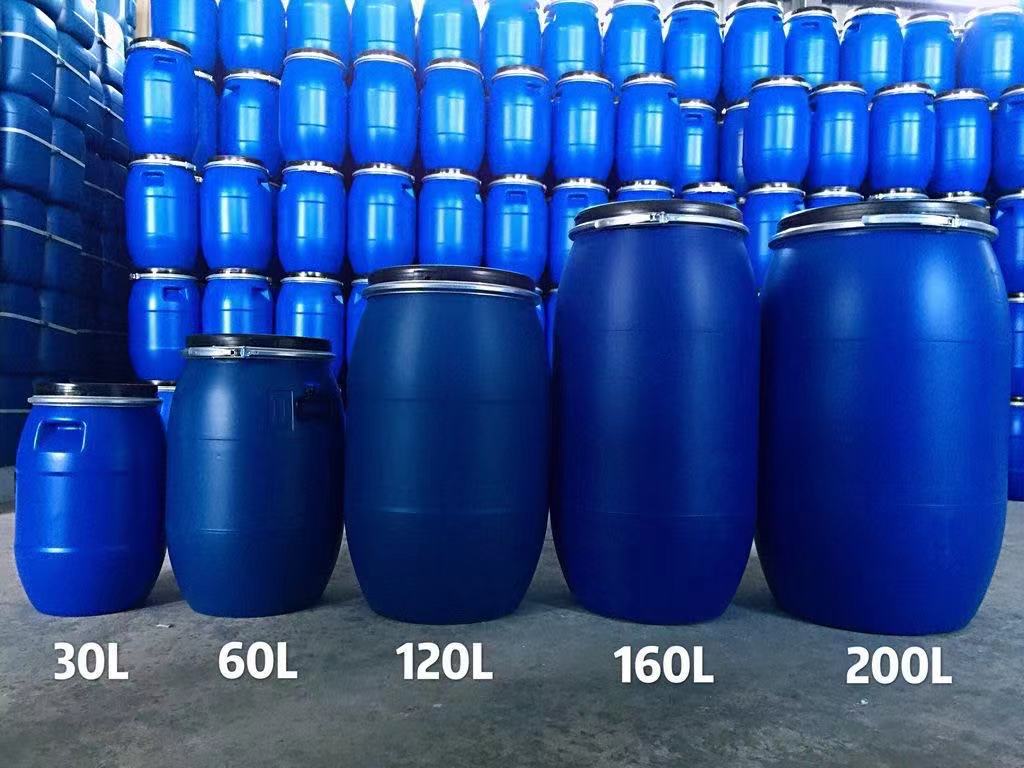 供应150kg大口铁箍塑料化工桶,150L铁箍塑料桶