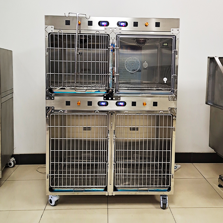 新款暖灯氧舱笼（带温控版）孔重症宠物输液笼304不锈钢宠物笼