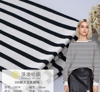 3307#全棉卫衣面料条纹针织纯棉毛圈布女装时尚精棉全棉真卫衣面料