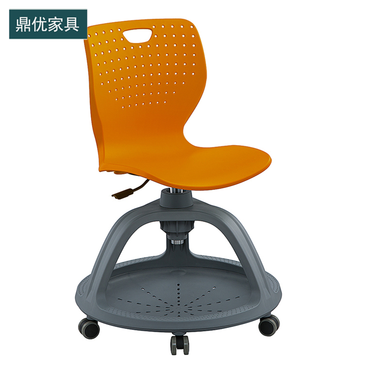 佛山鼎优品牌学生课桌椅，学生学习带写字板椅，智慧教室培训圆盘椅