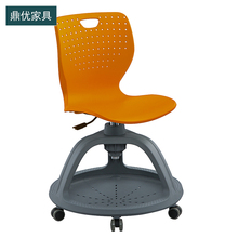 佛山鼎优品牌学生课桌椅，学生学习带写字板椅，智慧教室培训圆盘椅