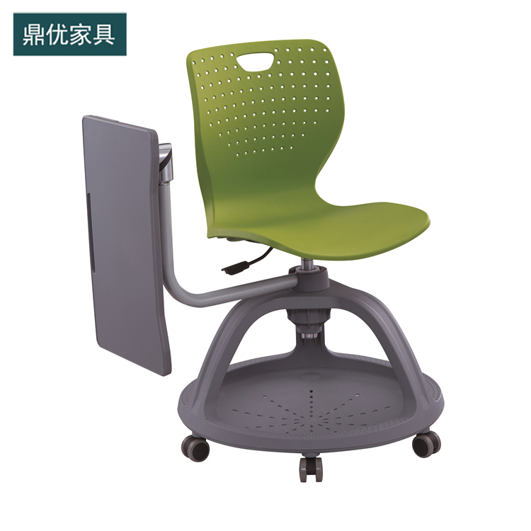 时尚录播教室培训椅，可360度旋转写字板椅，简约办公培训椅厂家