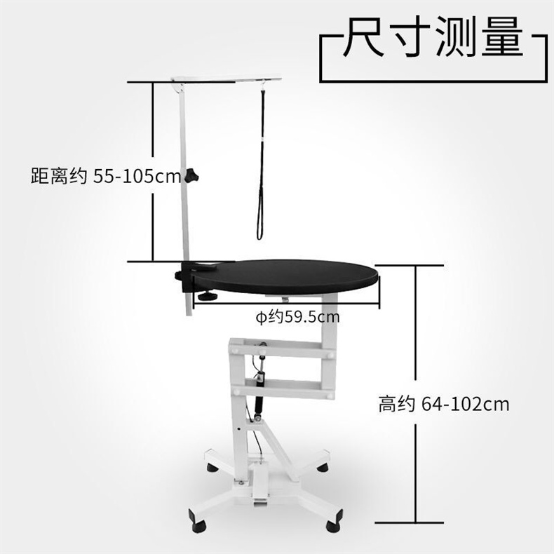 丽泽气泵圆形小号升降旋转升降桌美容桌方桌可升降桌宠物用品现货批发