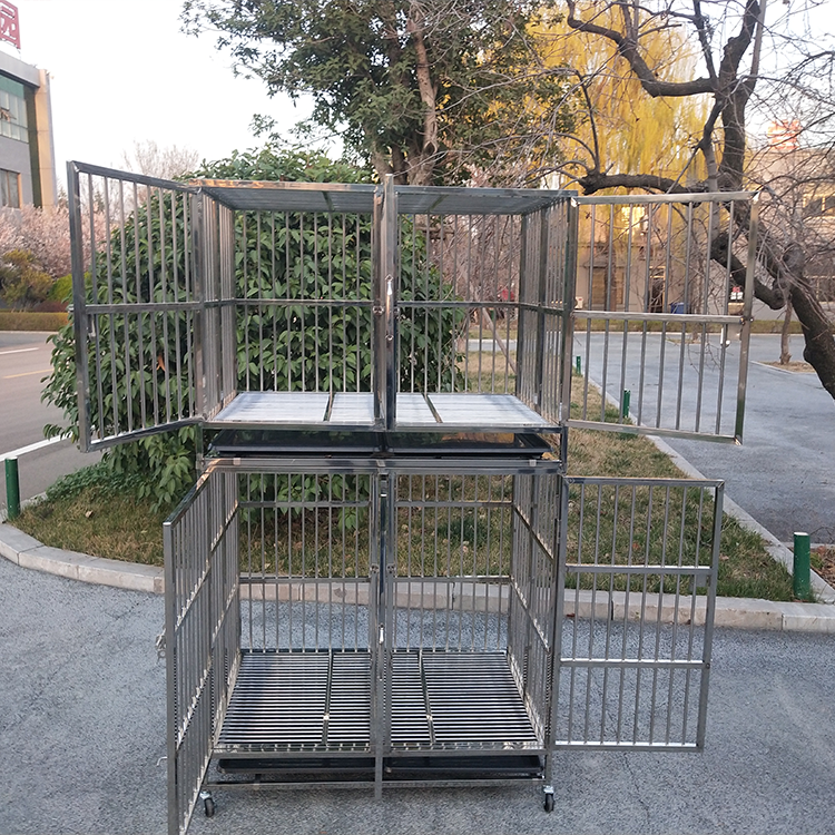 组合式不锈钢双层笼大中小型犬狗别墅宠物店住院笼家用笼养