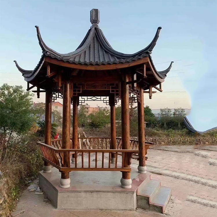  河南景区防腐木凉亭 防腐木凉亭设计 风格独特