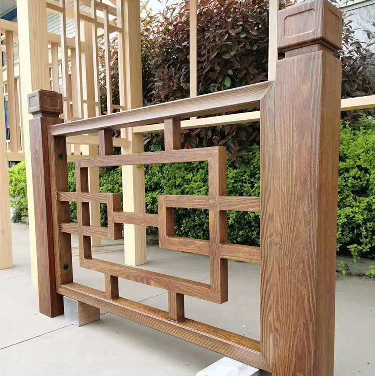 仿木围栏  公园绿化  铝合金仿木护栏厂家  选景冠金属