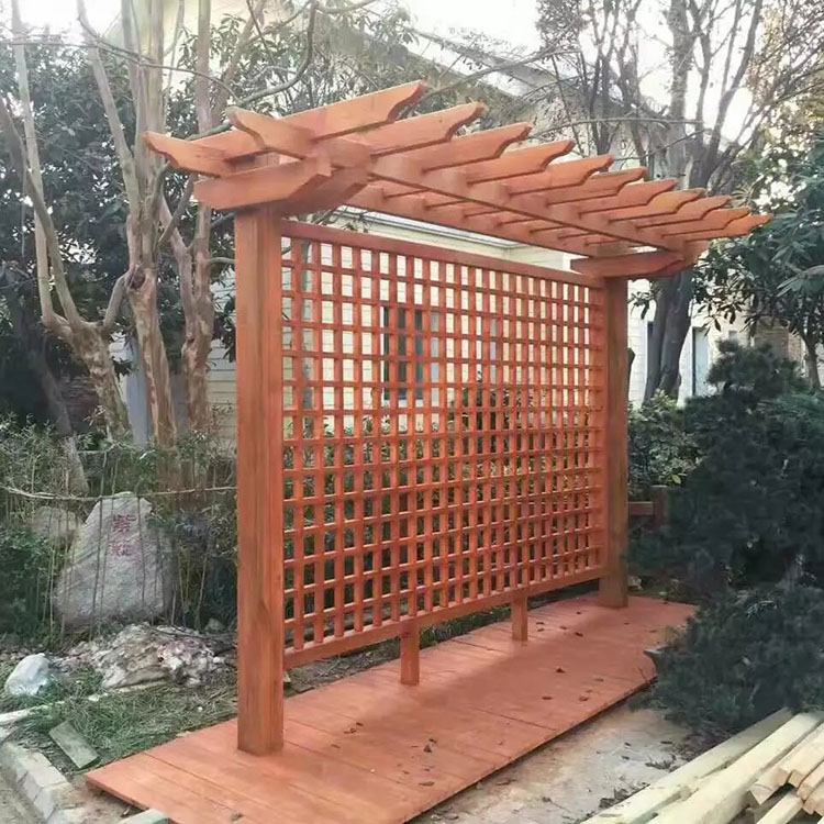 防腐木网格花架 河南防腐木花架 款式多样 物美价廉