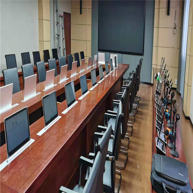 四川液晶屏升降器厂商 无纸化电子桌牌 双面显示会议升降器 勤嘉利科技nice