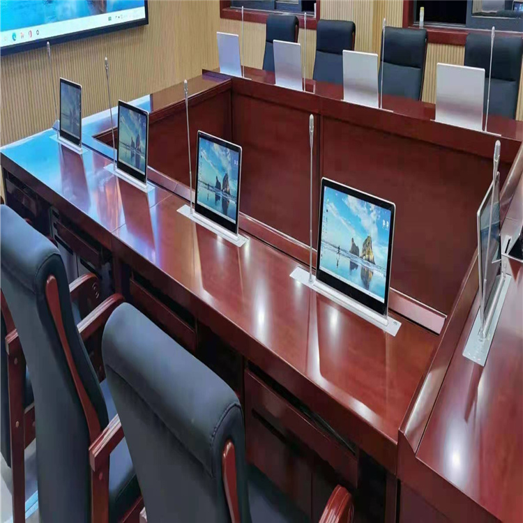 宁夏无纸化会议系统厂家 智能电子桌牌 会议升降屏 勤嘉利办公设备1条龙好口碑
