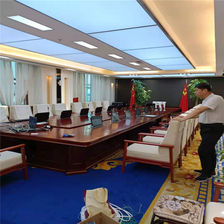 攀枝花无纸化会议系统厂家 多媒体会议室升降显示设备 话筒升降器 勤嘉利办公文教1站式