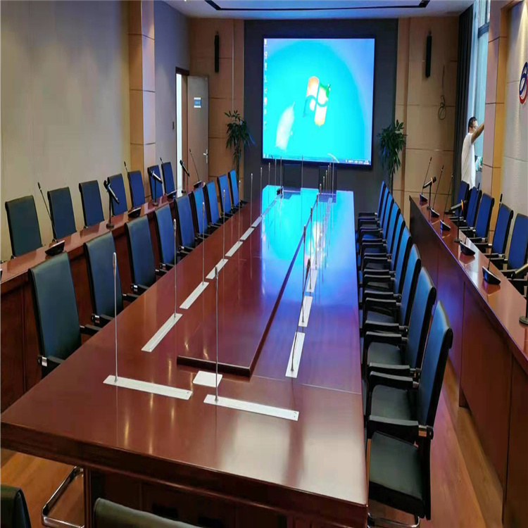 广西墨水电子桌牌 液晶触摸双面屏升降一体机 会议升降器 勤嘉利科技办公设备按需定制方案