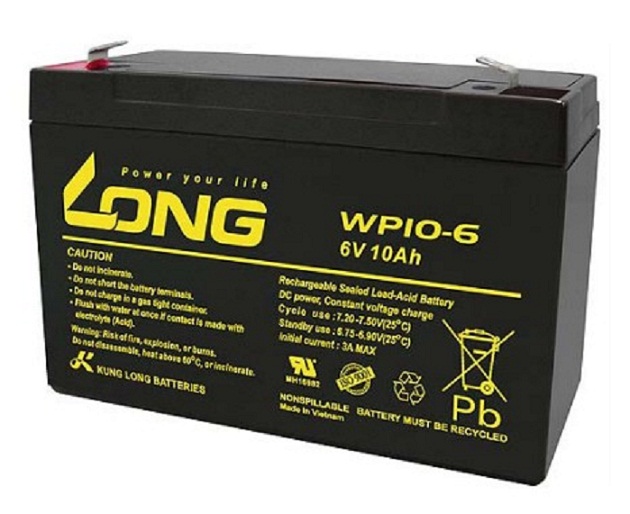 LONG广隆蓄电池WP10-6 6V10AH 消防 电梯照明 卷帘门禁UPS