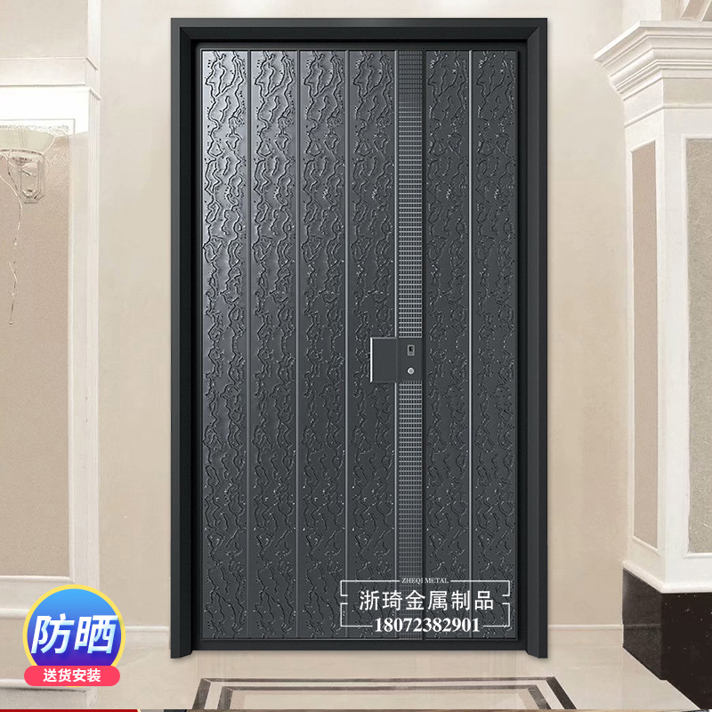 现代风格铸铝门 铸铝门厂家生产 浙琦铸铝门直供
