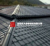 灰色ASA树脂瓦 灰色仿古装饰瓦 深灰屋面防腐瓦