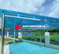 湖蓝阳光板双层 车棚中空板 户外隔热车棚