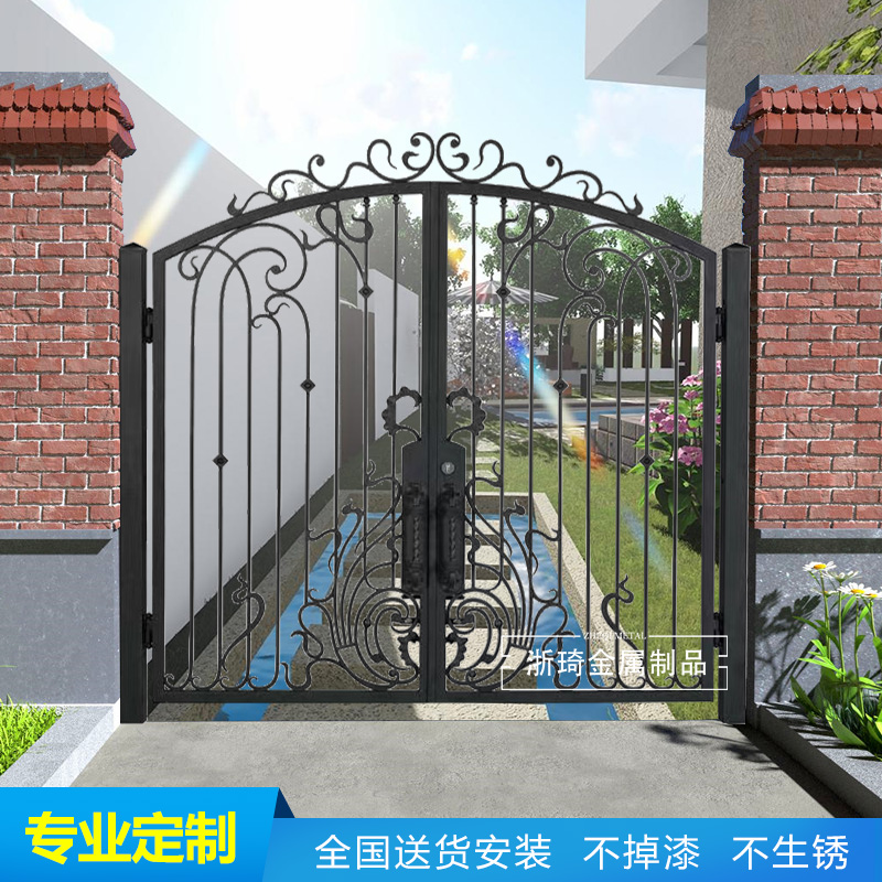 铁艺门 庭院门 中式围墙大门 永康厂家供应铁艺门 量大从优