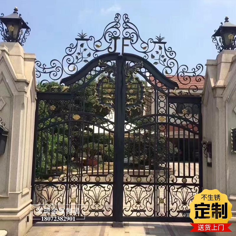 铁艺门 庭院门 各类铁艺大门定制 浙琦别墅铁艺大门 铁艺门庭院门