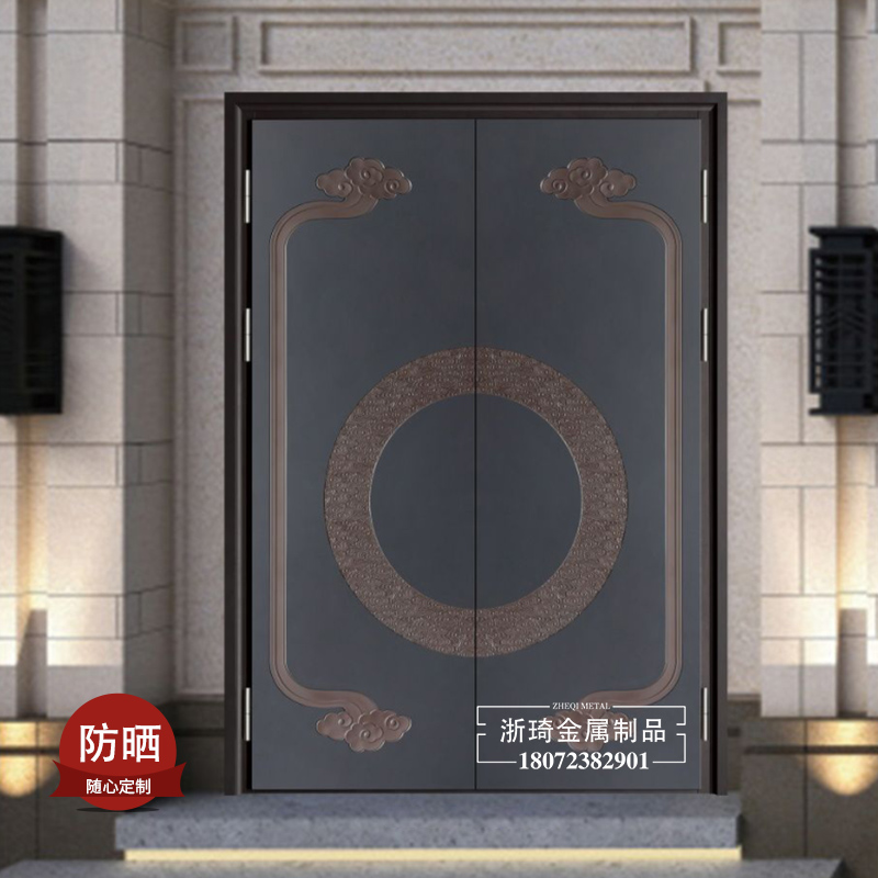 铸铝门 定制乡村别墅大门 家用入户防盗门 定制铸铝门