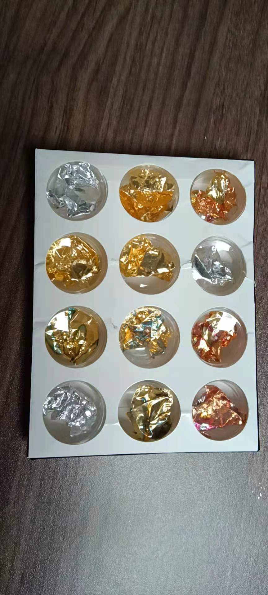 金梓【金银箔碎-瓶装】美甲装饰 铜铝箔碎