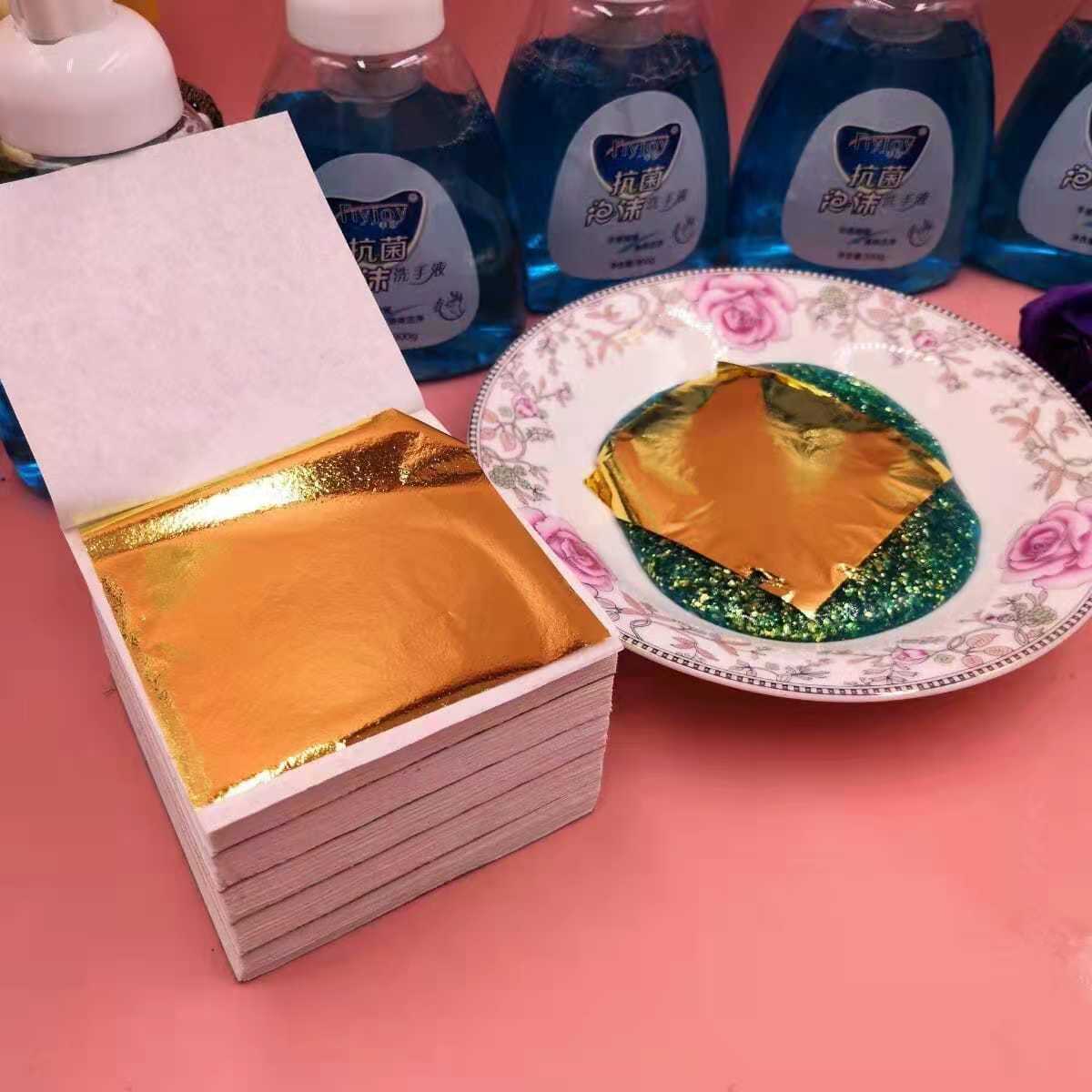 9公分仿金箔 装修贴顶 美甲 水晶泥多色金箔纸 