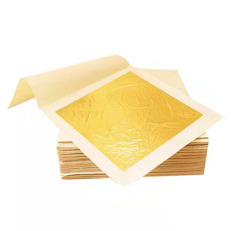九八真金箔纸 佛像贴金箔 金梓箔业厂家直供4.33*4.33cm真金箔纸