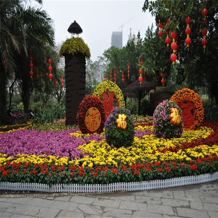 江瑞花柱花卉价格 花柱花卉批发 山东花柱花卉案例 承接国庆花柱用花组摆工程