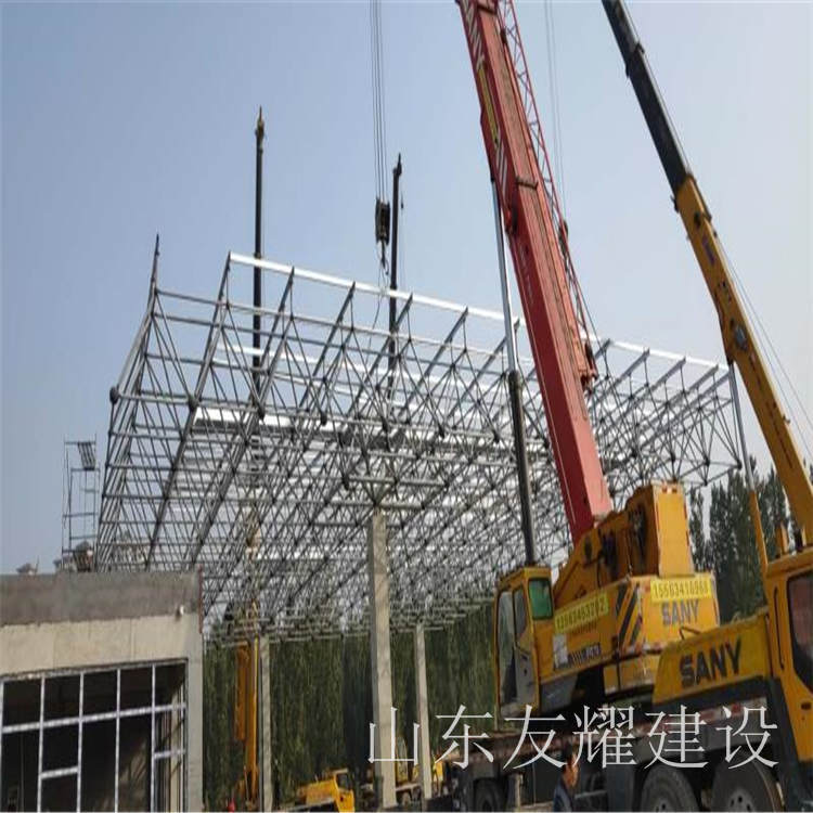 安装加油站网架罩棚 加气站钢结构顶篷 大型工程网架商业设施