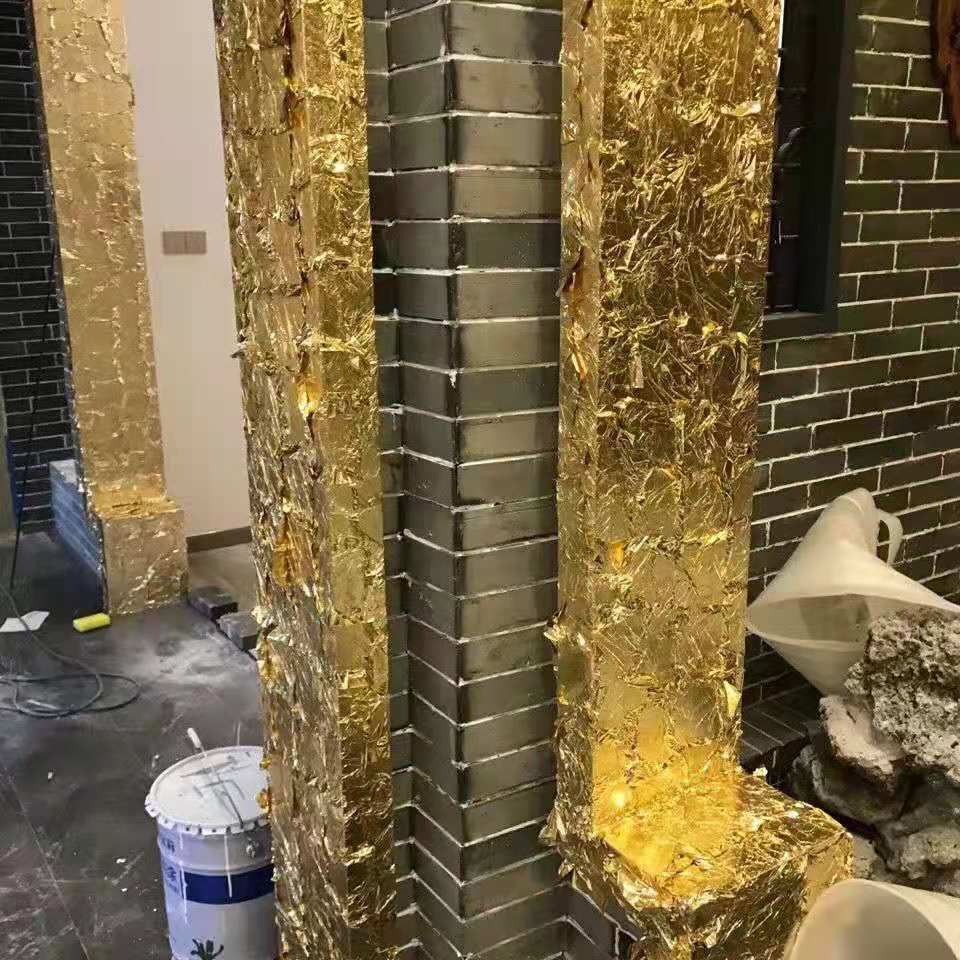 金梓金箔直供手抓B金箔大尺寸大面积贴箔方便工程用金箔