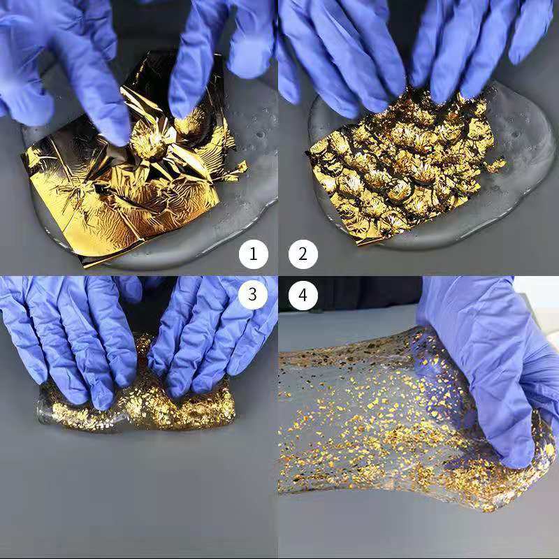 金梓供应金箔银箔仿金箔美甲史莱姆水晶泥用金银箔