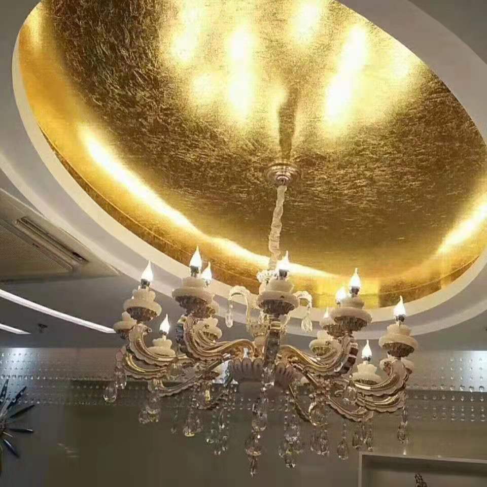  天花线条装饰贴金银箔 供应批发 14*14cm不爆裂特亮仿真金箔