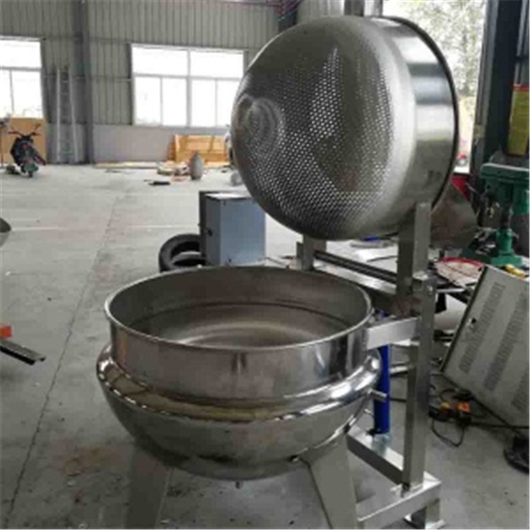 诸城富彬自动出料煮锅 可倾斜自动出料夹层锅 不锈钢自动出料蒸煮锅 