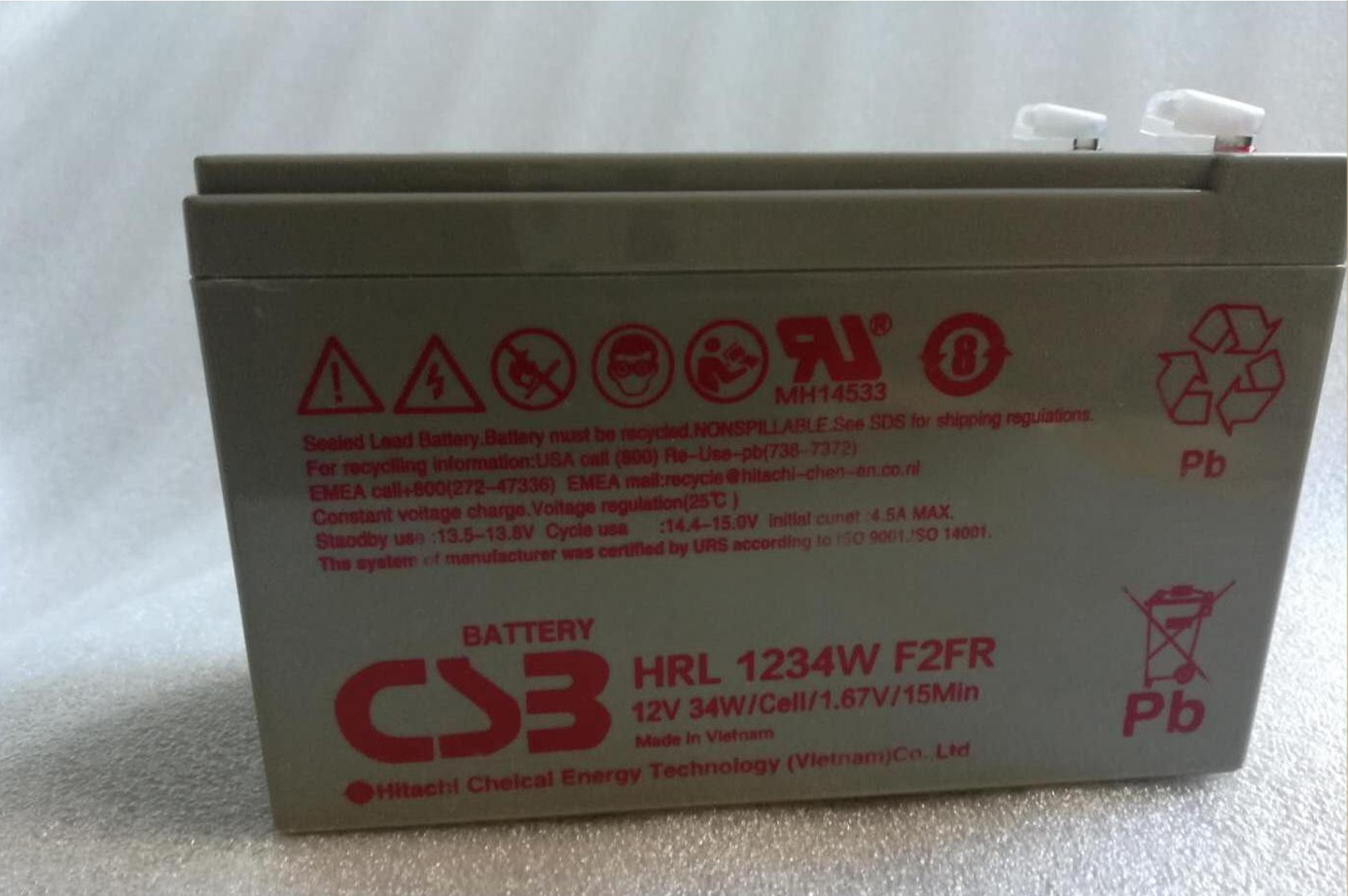 希世比CSB蓄电池HRL1234W F2FR 12V34W 铅酸免维护 长寿命 低自放电