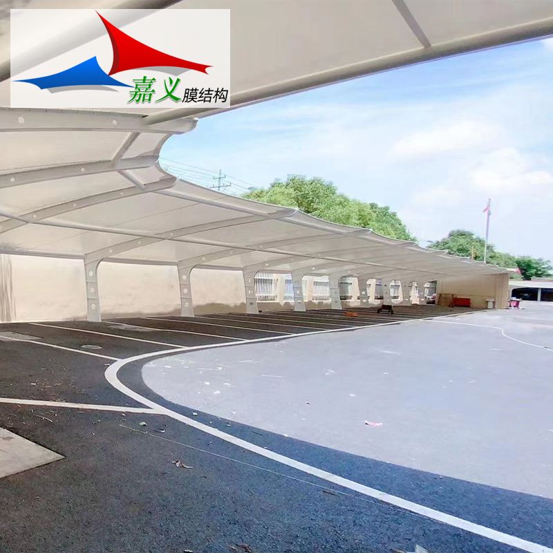七字型车棚 电动车充电桩雨棚 体育看台 篮球场遮阳棚 汽车棚厂家定制上门安装