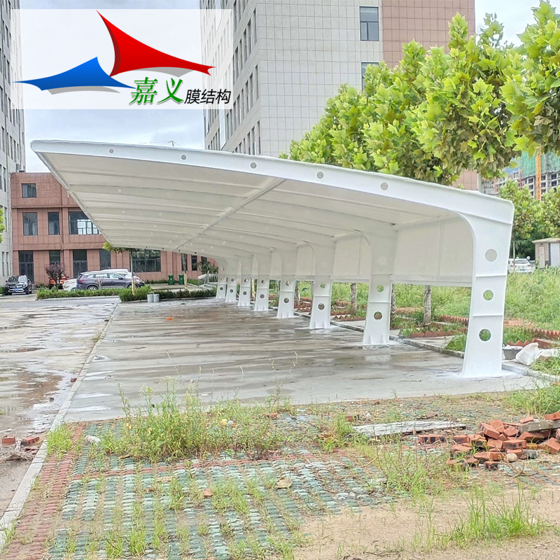 山东高速公路充电桩雨棚 膜结构车棚体育看台 篮球场遮阳棚 汽车棚厂家定制上门安装