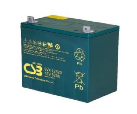 希世比CSB蓄电池EVX12520 12V52AH免维护电动轮椅割草机高尔夫车用包邮
