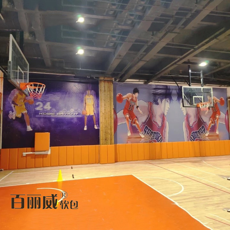 篮球馆防撞柱子软包 篮球馆软包厂家 质优价廉