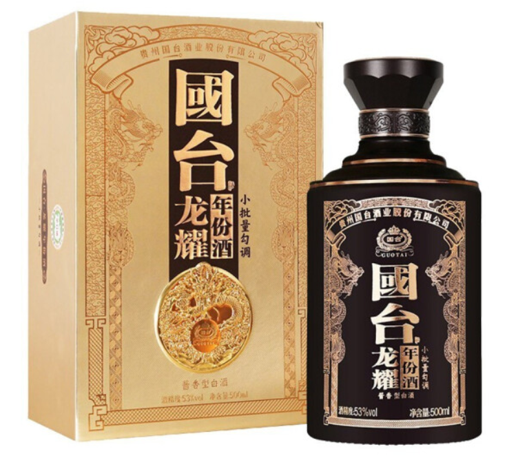 国台价格 贵州国台酒 酱香型白酒53度送礼宴请礼盒装 国台龙耀500ml年份单瓶装 龙耀价格 