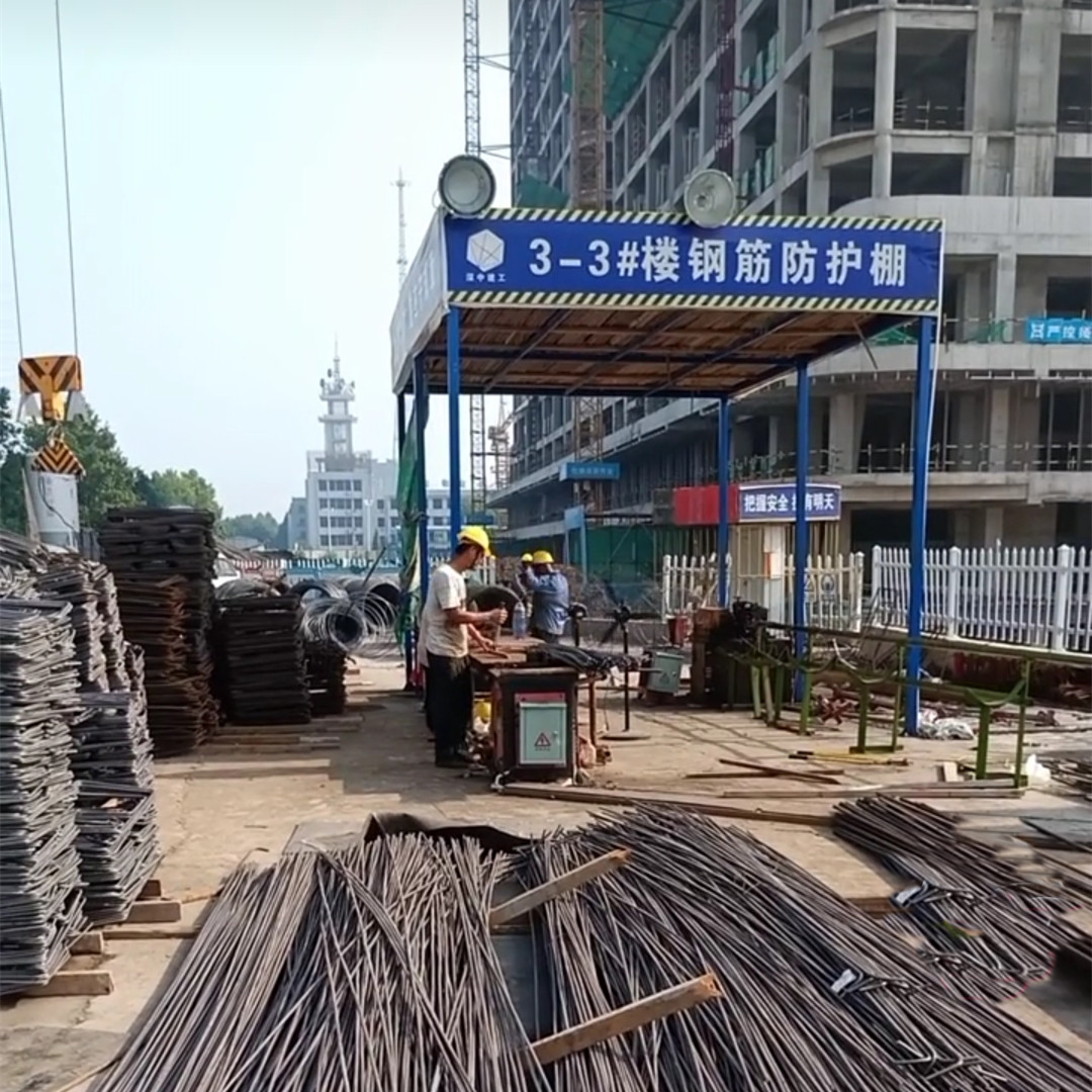 新式单立柱钢筋加工棚 永邦建筑 长期供应 西安   防护钢筋棚 标准化安全通道棚