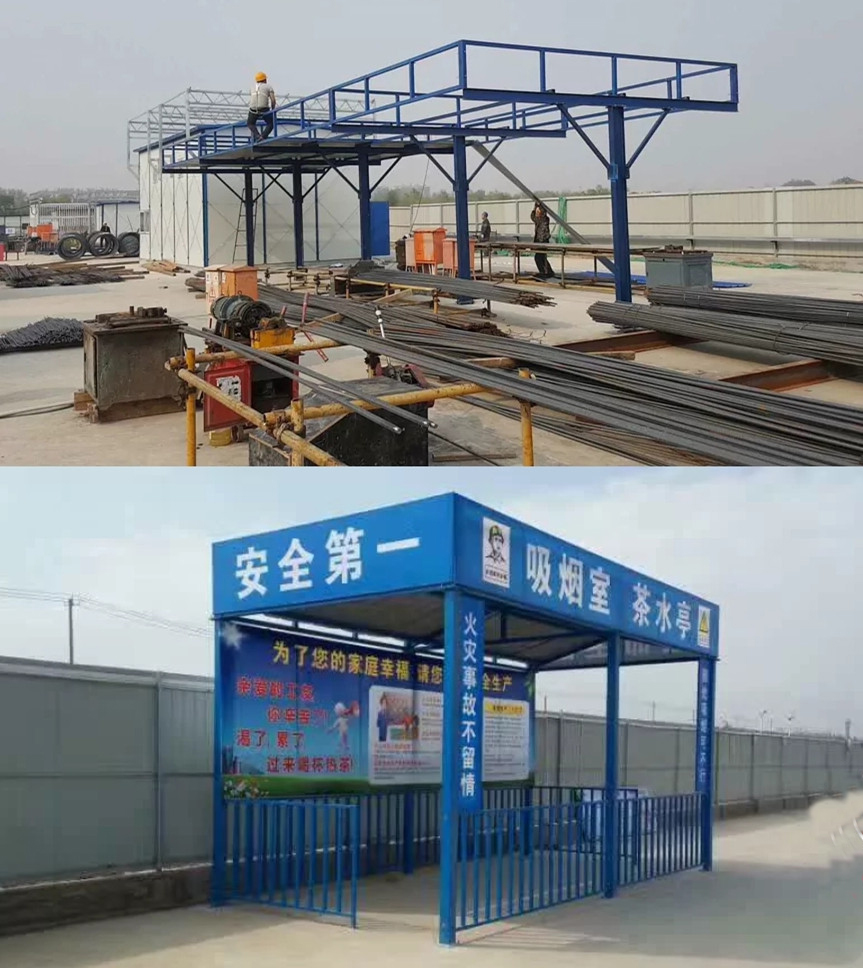   防护钢筋棚 标准化安全通道棚 新式单立柱钢筋加工棚 永邦建筑 长期供应 
