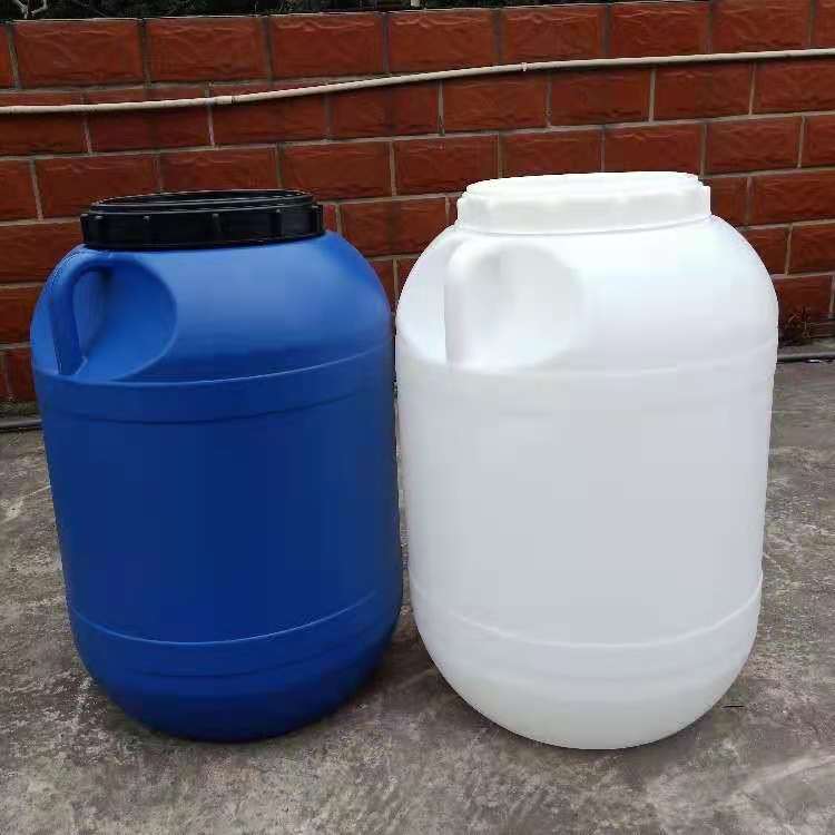  蓝色50kg塑料桶化工原料桶 圆盖50L塑料  大口圆桶