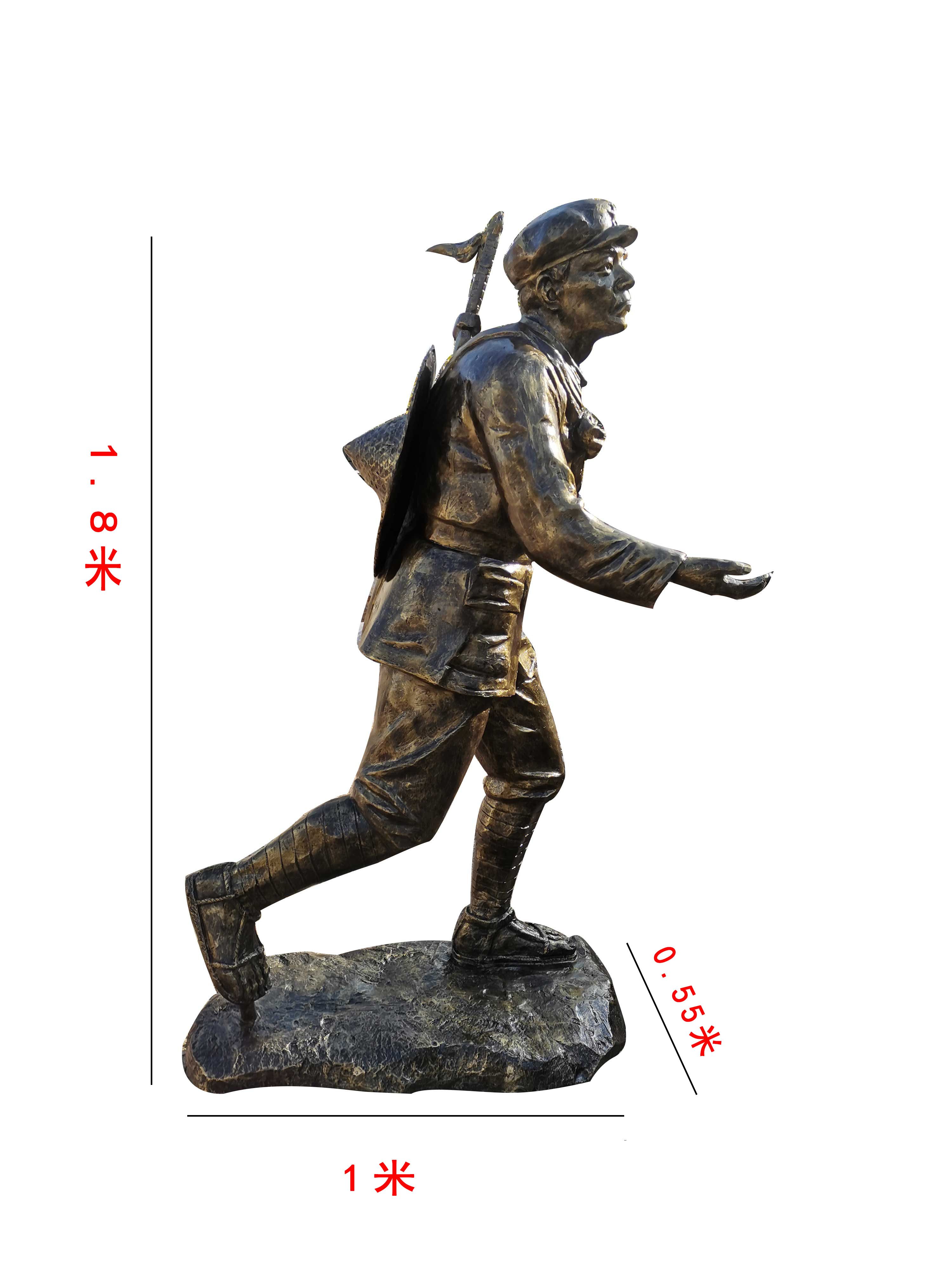 大型红色主题雕塑 玻璃钢人物雕塑制品