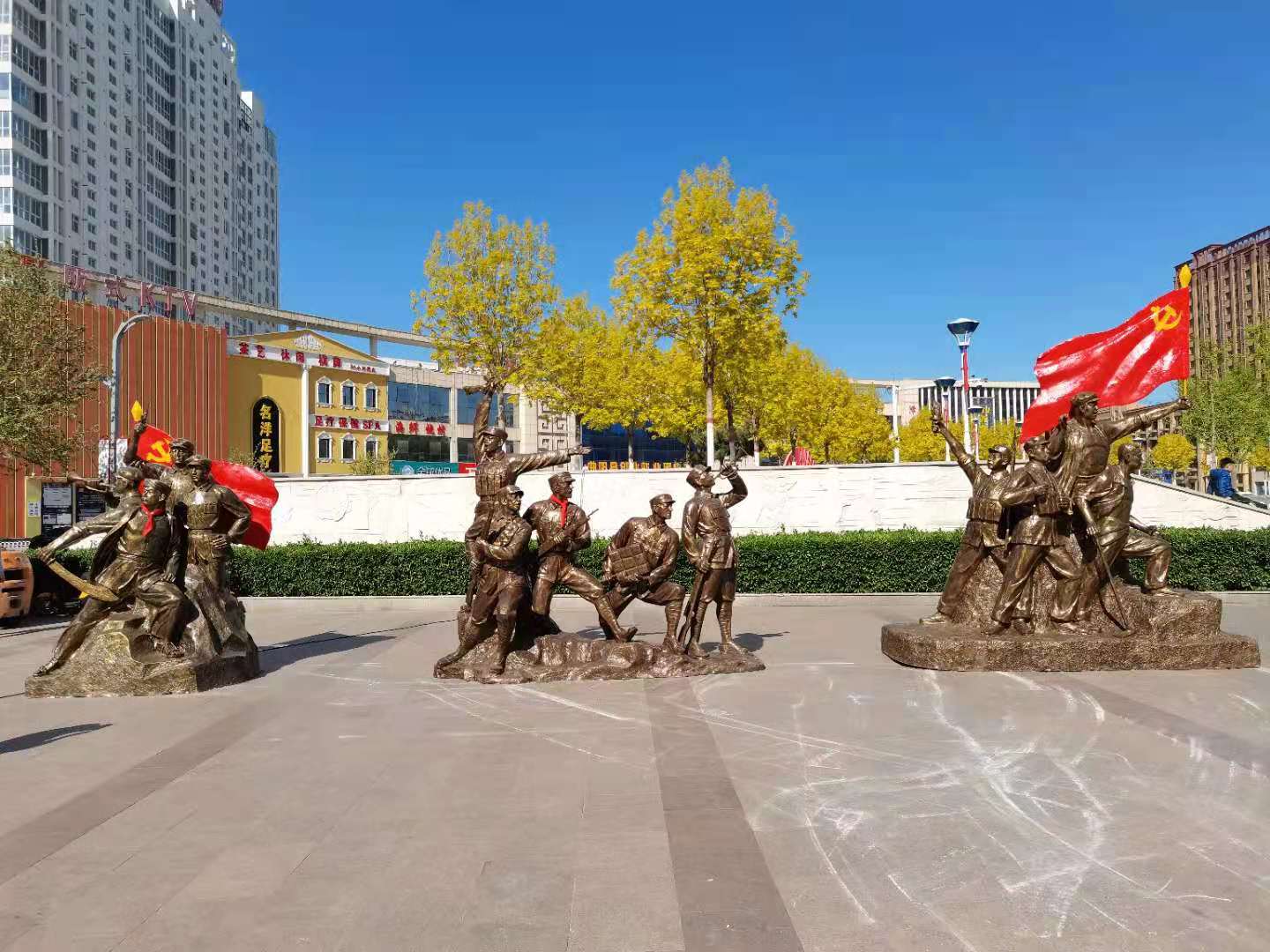 玻璃钢仿铜雕塑制作 玻璃钢仿铜人物雕塑定制