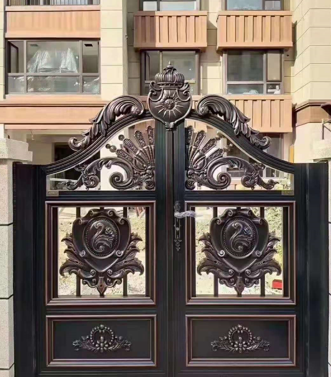 柳州供应别墅铝艺围墙电动大门