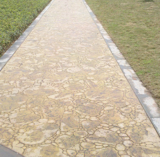 压花地坪需要什么材料  压花路面多少钱一平方  水泥路面压纹 晶邦地坪