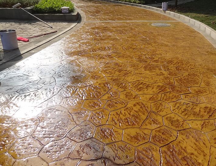 彩色压模混凝土厂家 压膜地坪 水泥印花价格 晶邦地坪