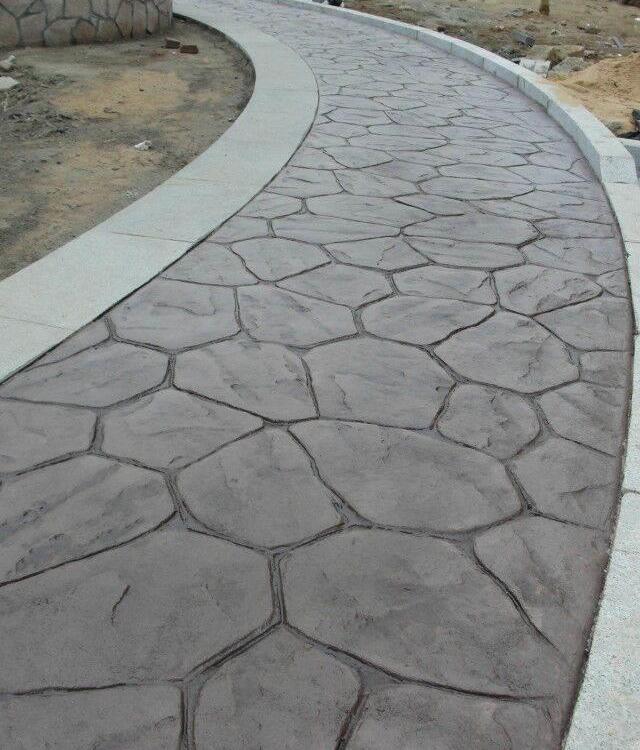 压花混凝土路面 彩色强化料 混凝土压花路面做法 晶邦地坪