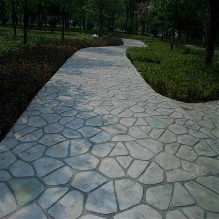 水泥路面印花工艺公司 压模彩色路面 水泥压膜地面单价 晶邦地坪
