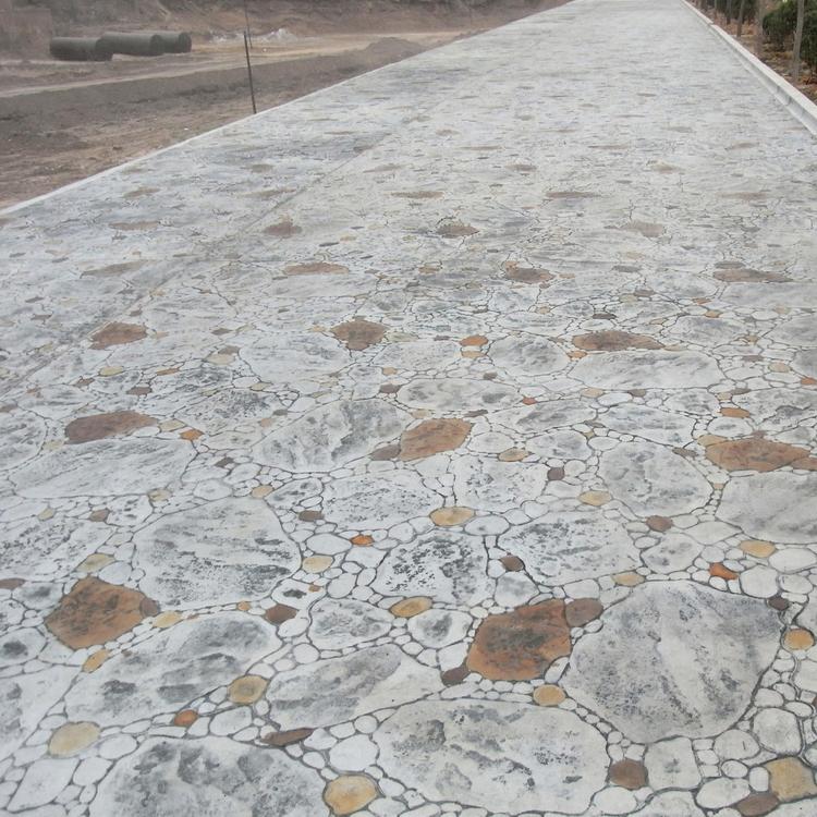  压花地坪施工单价 艺术地面 水泥路面印花工艺公司 晶邦地坪