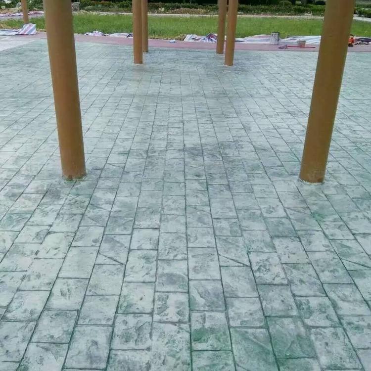 彩色地坪地面 路面压花模具 压模彩色路面 晶邦地坪